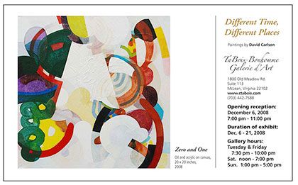 David Carlson exhibition announcement.